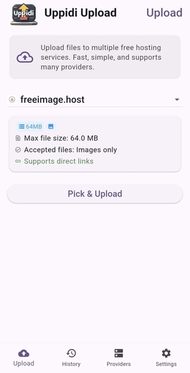 Main screen (light mode)